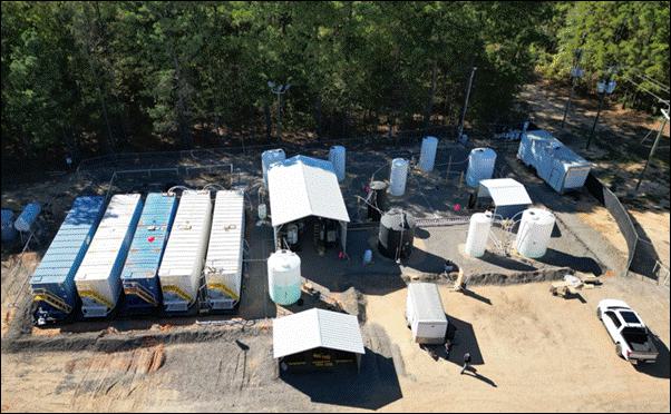 Aerial photo of the field pilot, located at the Mission Creek Resources gasplant in Arkansas.