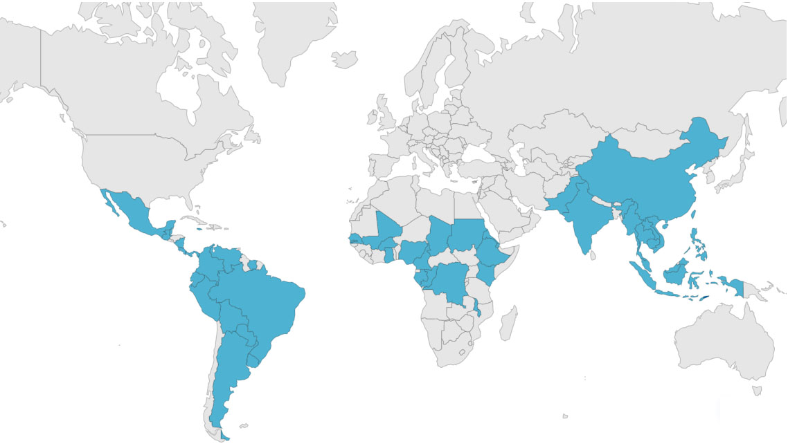 Countries with outbreaks or evidence of chikungunya virus transmission to humans during last 5 years.jpg